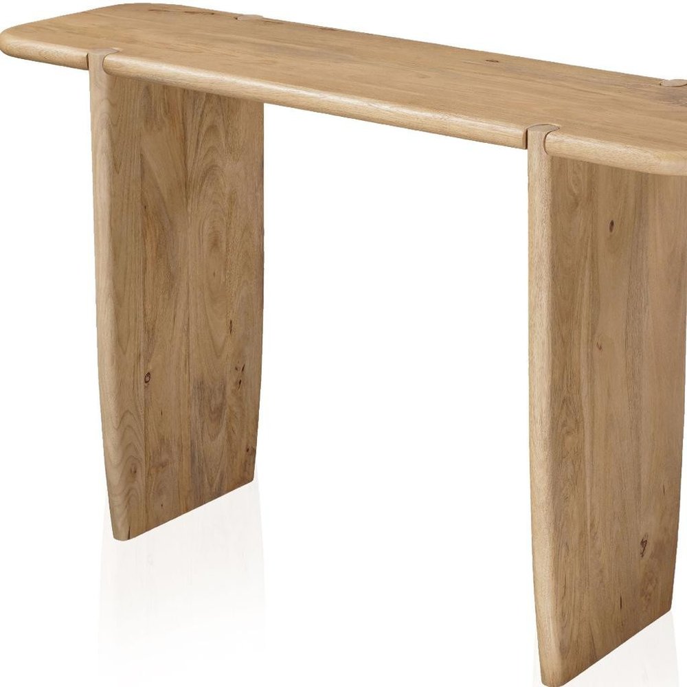 52" Natural Solid Wood Solid Console Table