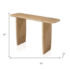 52" Natural Solid Wood Solid Console Table