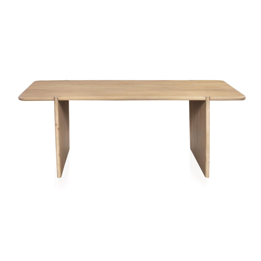 80" Natural Wood Double Pedestal Base Dining Table