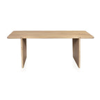 80" Natural Wood Double Pedestal Base Dining Table
