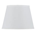 White Faux Silk Plain Drum Lamp Shade