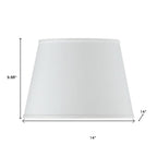White Faux Silk Plain Drum Lamp Shade