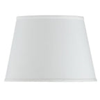 White Faux Silk Plain Drum Lamp Shade