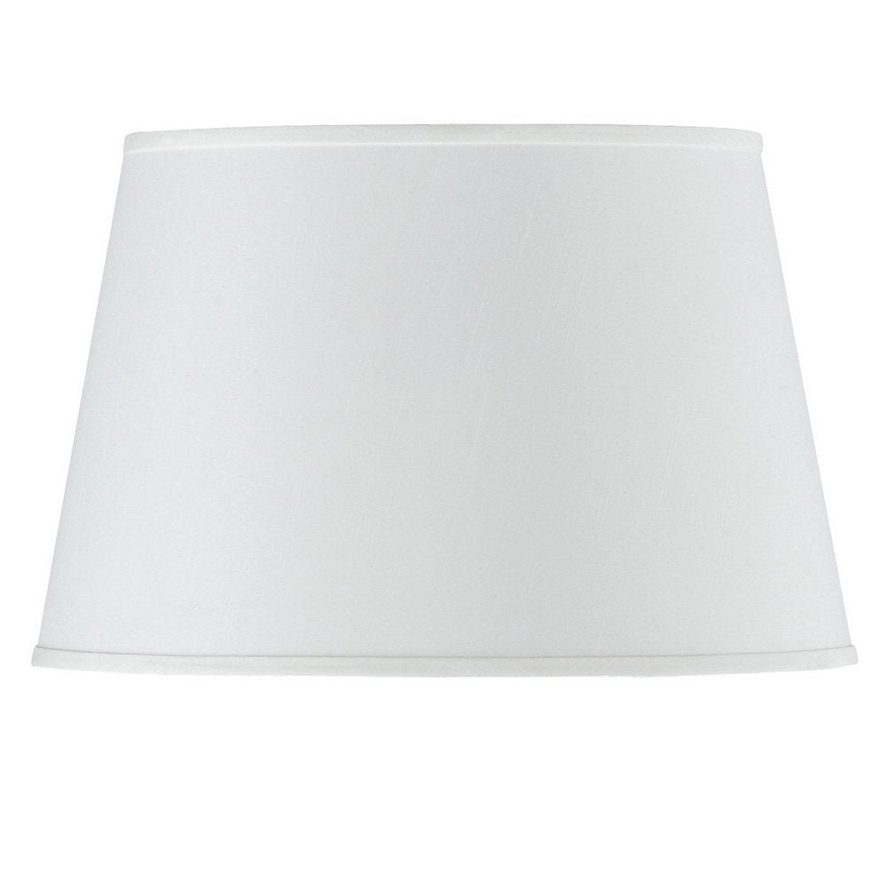 White Faux Silk Plain Drum Lamp Shade