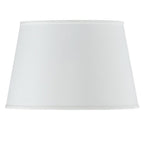 White Faux Silk Plain Drum Lamp Shade