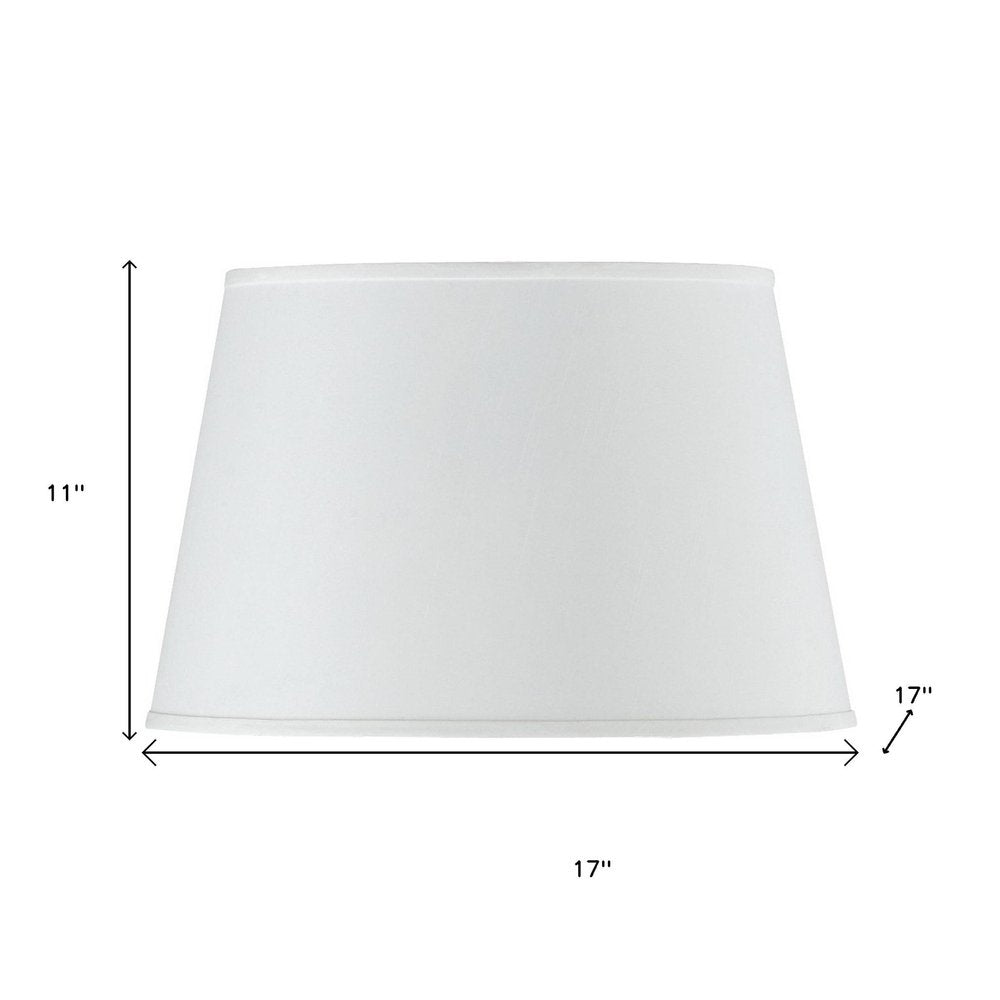White Faux Silk Plain Drum Lamp Shade