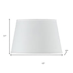 White Faux Silk Plain Drum Lamp Shade