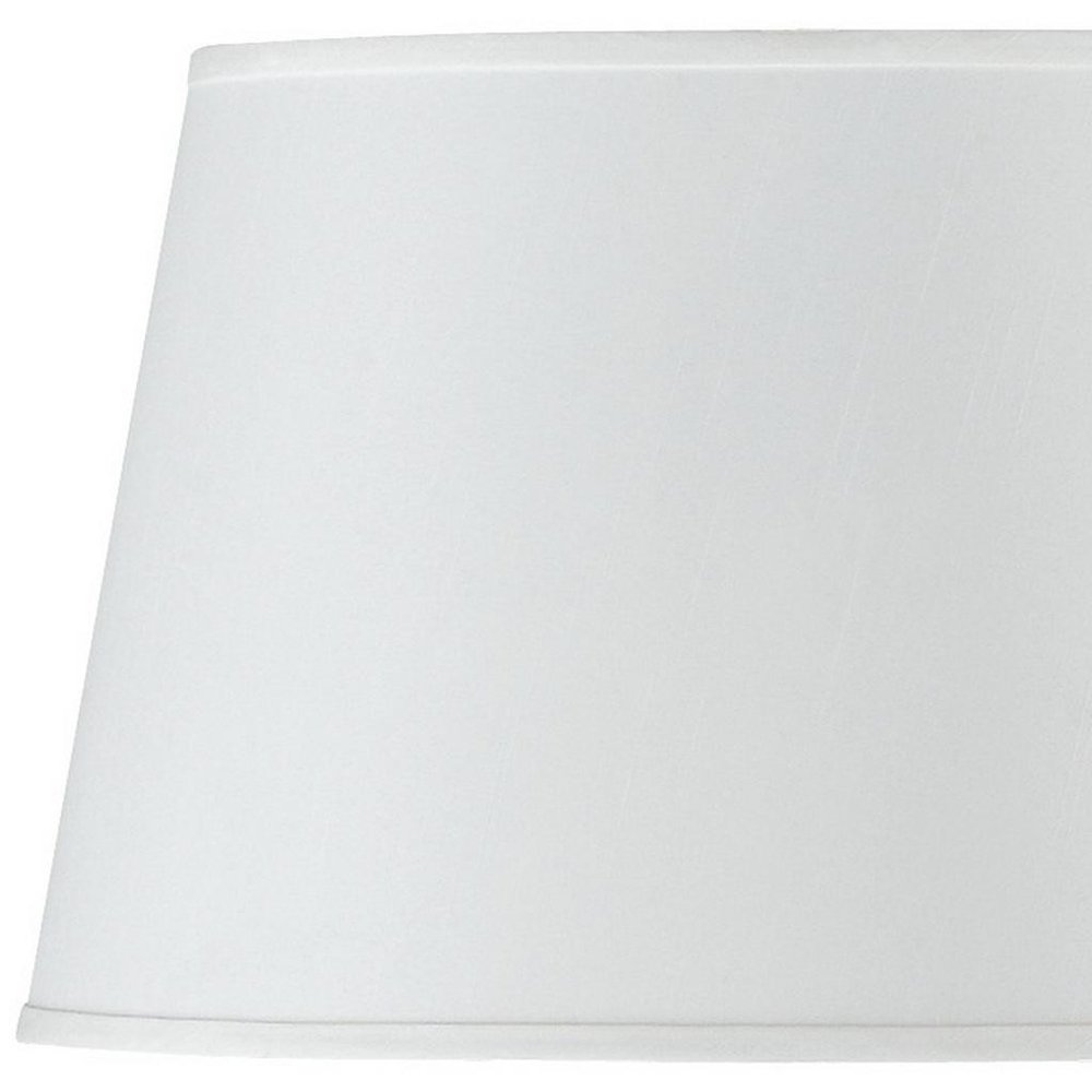 White Faux Silk Plain Drum Lamp Shade