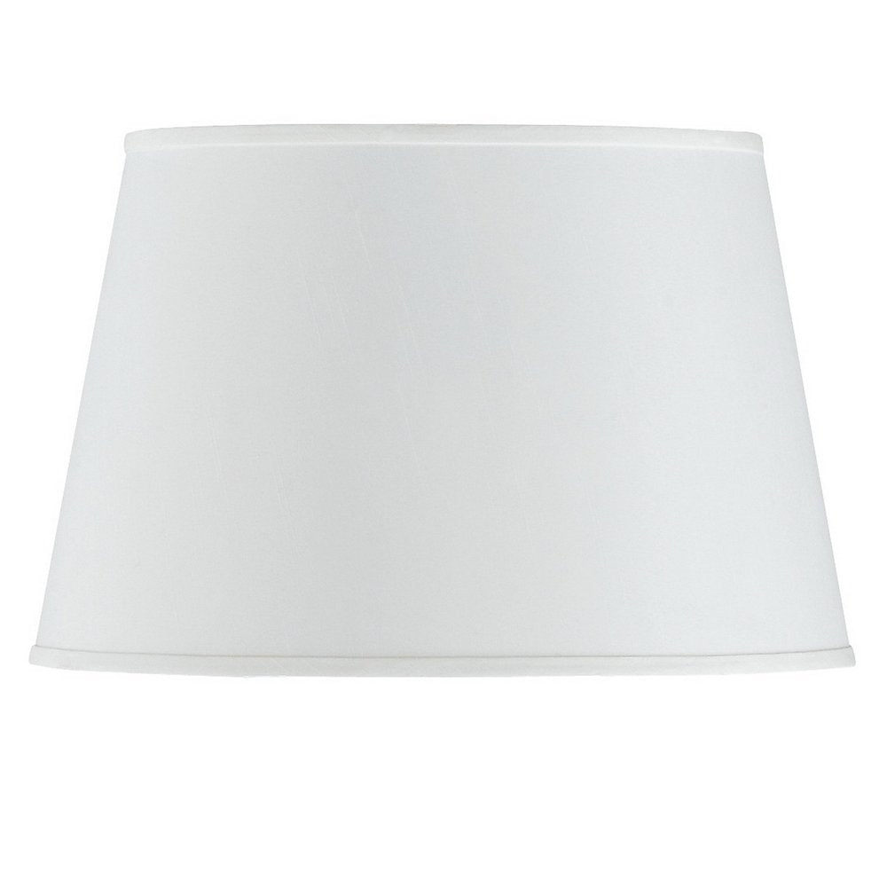 White Faux Silk Plain Drum Lamp Shade