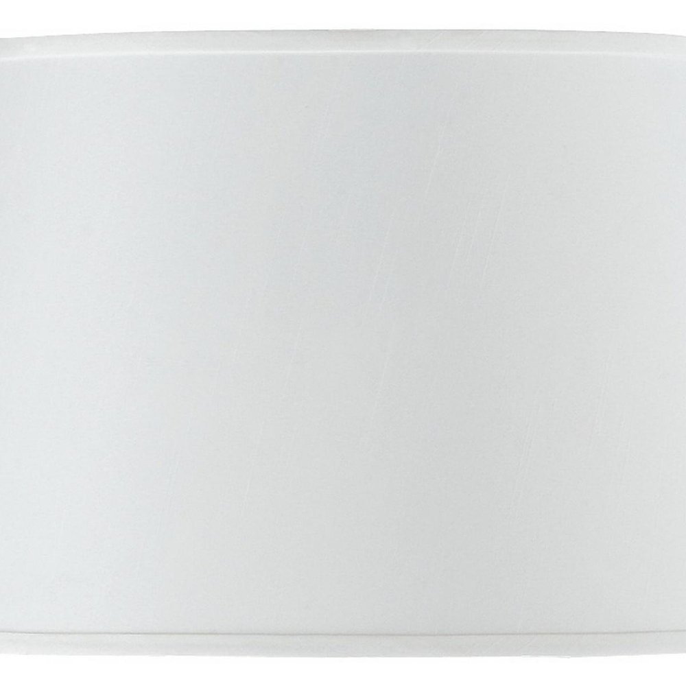 White Faux Silk Plain Drum Lamp Shade