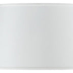 White Faux Silk Plain Drum Lamp Shade
