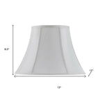 White Linen Piped Bell Lamp Shade
