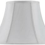White Linen Piped Bell Lamp Shade