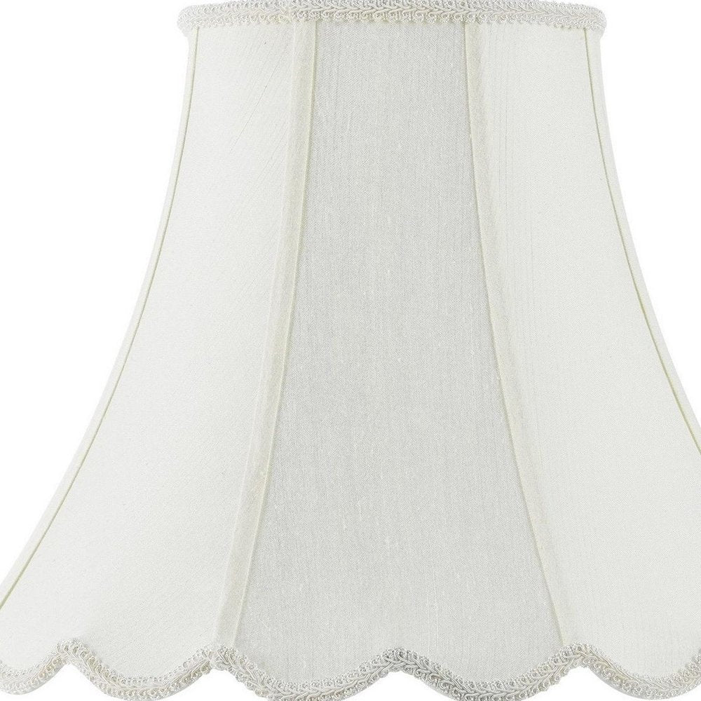 Eggshell Linen Piped Bell Lamp Shade