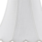 White Linen Piped Bell Lamp Shade