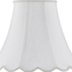 White Linen Piped Bell Lamp Shade