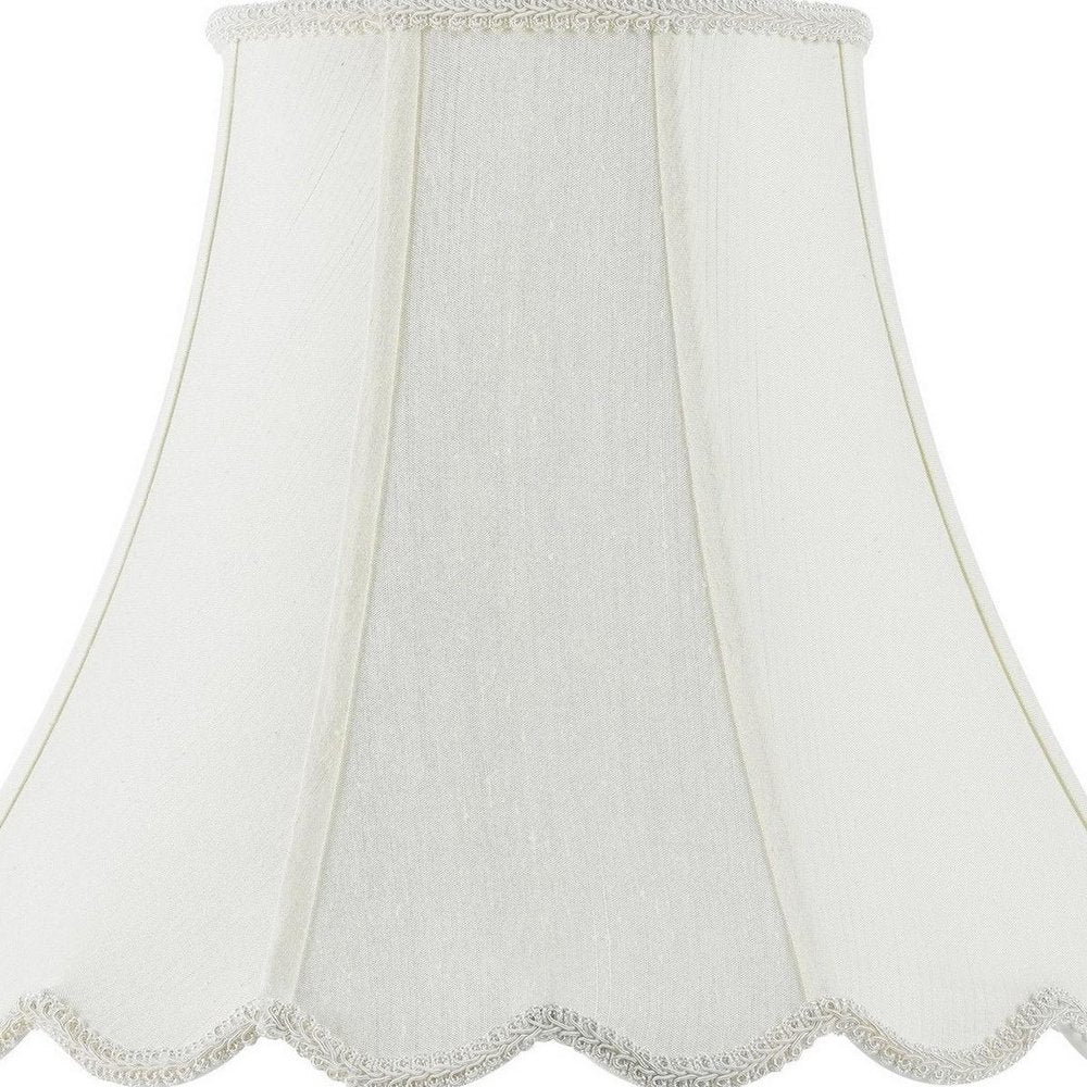 Eggshell Linen Piped Bell Lamp Shade