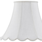 White Linen Piped Bell Lamp Shade