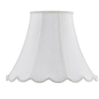 White Linen Piped Bell Lamp Shade