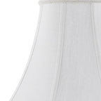 White Linen Piped Bell Lamp Shade