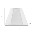 White Linen Piped Empire Lamp Shade