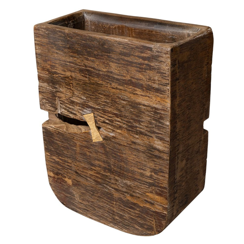 Brown Wood Pot Planter