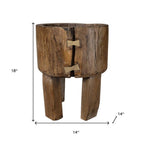 Brown Wood Pot Planter