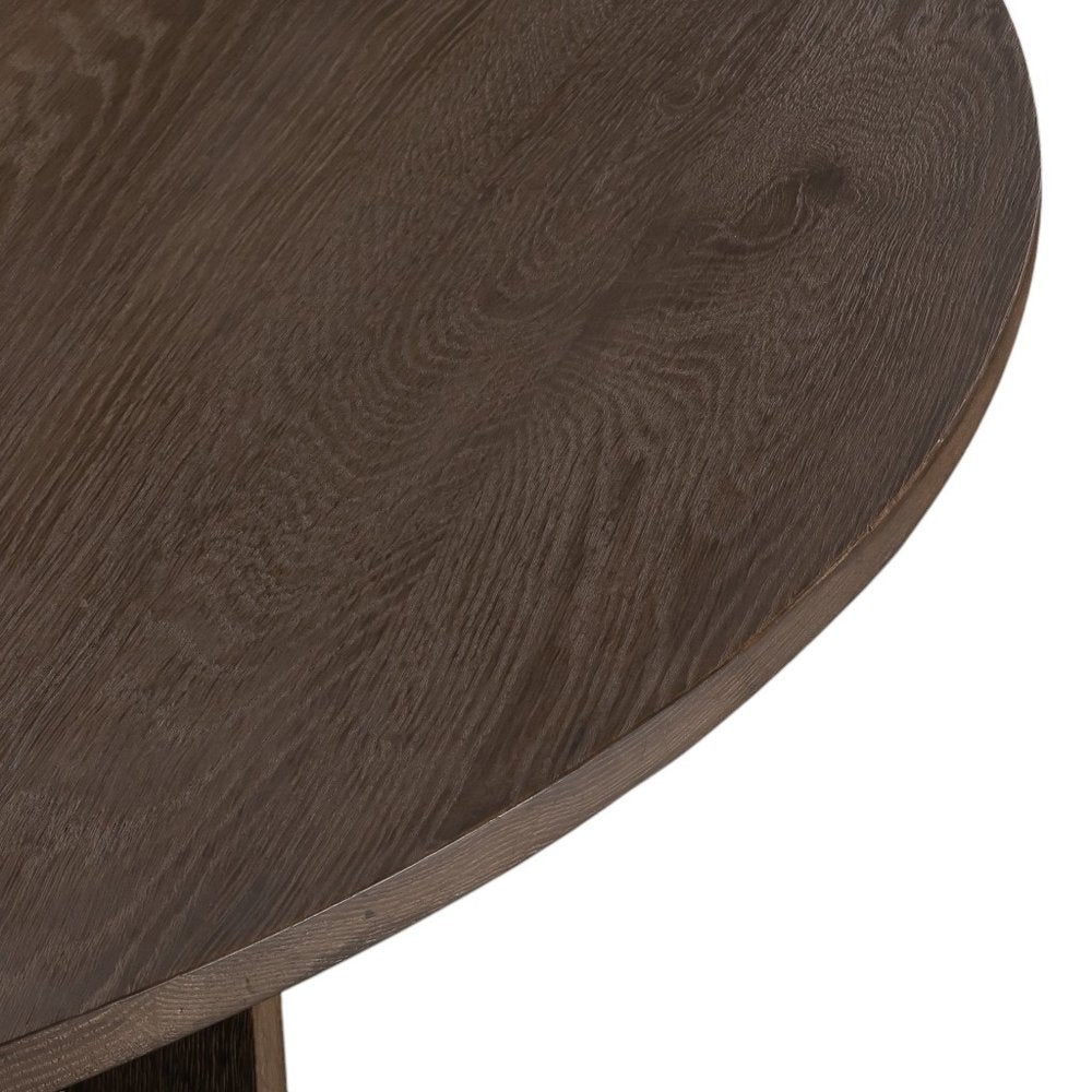 60" Natural Solid Wood Pedestal Base Round Top Dining Table