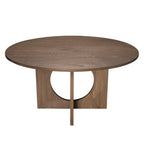 60" Natural Solid Wood Pedestal Base Round Top Dining Table