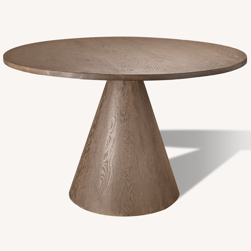 48" Natural Solid Wood Pedestal Base Round Top Dining Table