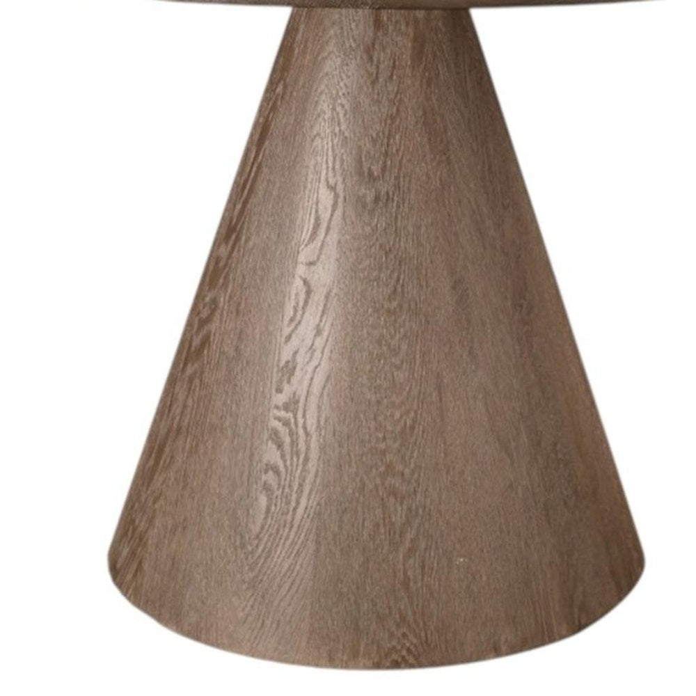 48" Natural Solid Wood Pedestal Base Round Top Dining Table
