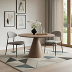 48" Natural Solid Wood Pedestal Base Round Top Dining Table