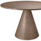 48" Natural Solid Wood Pedestal Base Round Top Dining Table