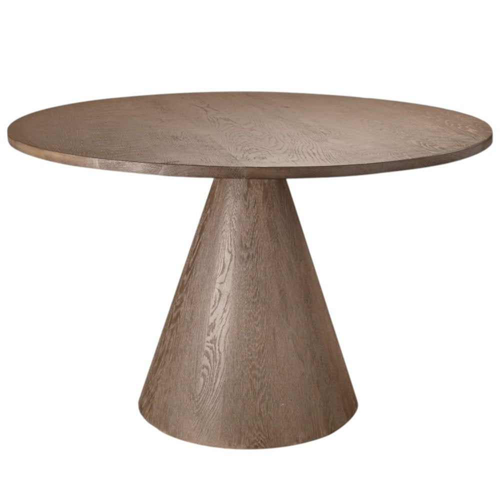 48" Natural Solid Wood Pedestal Base Round Top Dining Table