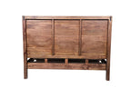 Brown Carved Abstract Solid Wood King Bed Frame