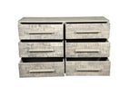 57" Gray Solid Wood Six Drawer Dresser