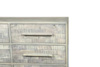 57" Gray Solid Wood Six Drawer Dresser