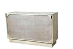 57" Gray Carved Geometric Solid Wood Six Drawer Dresser