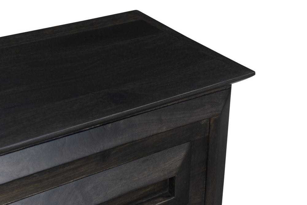 52" Dark Brown Solid Wood Ottoman With Storage