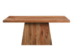 Seven Piece Brown Solid Wood Dining Set with Six Chairs and One Bench