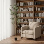 Set Of Two 84" Green Artificial Olive Trees in a Black Pot