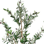 Set Of Two 84" Green Artificial Olive Trees in a Black Pot