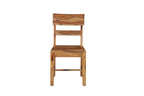 Seven Piece Brown Solid Wood Dining Set with Six Chairs and One Bench