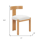 Beige And Natural Olefin And Aluminum Open Back Dining Side Chair