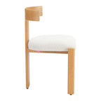 Beige And Natural Olefin And Aluminum Open Back Dining Side Chair