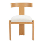 Beige And Natural Olefin And Aluminum Open Back Dining Side Chair