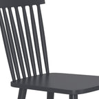 Set of Two Black Aluminum Slat Back Dining Side Chairs