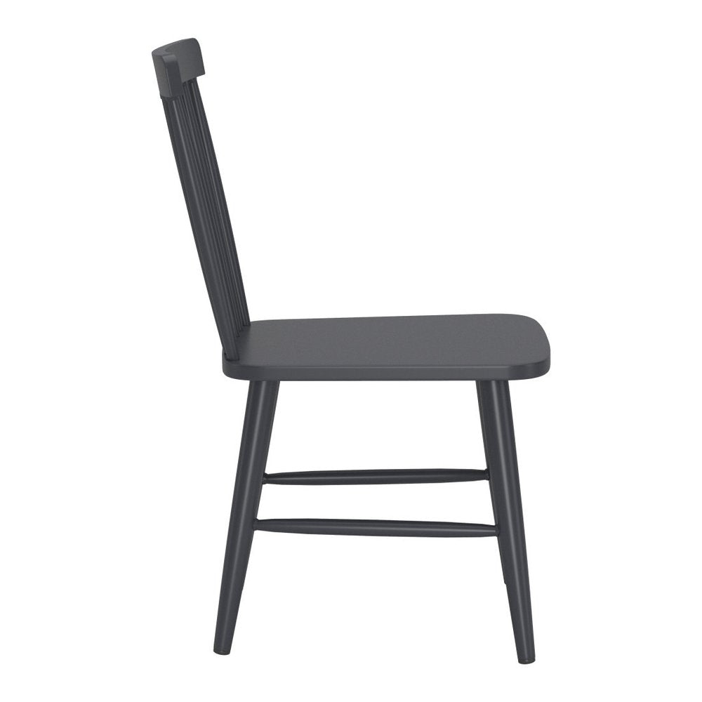 Set of Two Black Aluminum Slat Back Dining Side Chairs