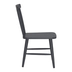Set of Two Black Aluminum Slat Back Dining Side Chairs