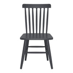Set of Two Black Aluminum Slat Back Dining Side Chairs